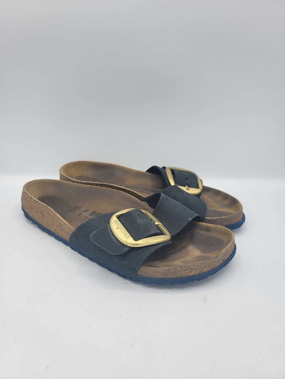 Birkenstocks  Black Single-Buckle Slide Sandals